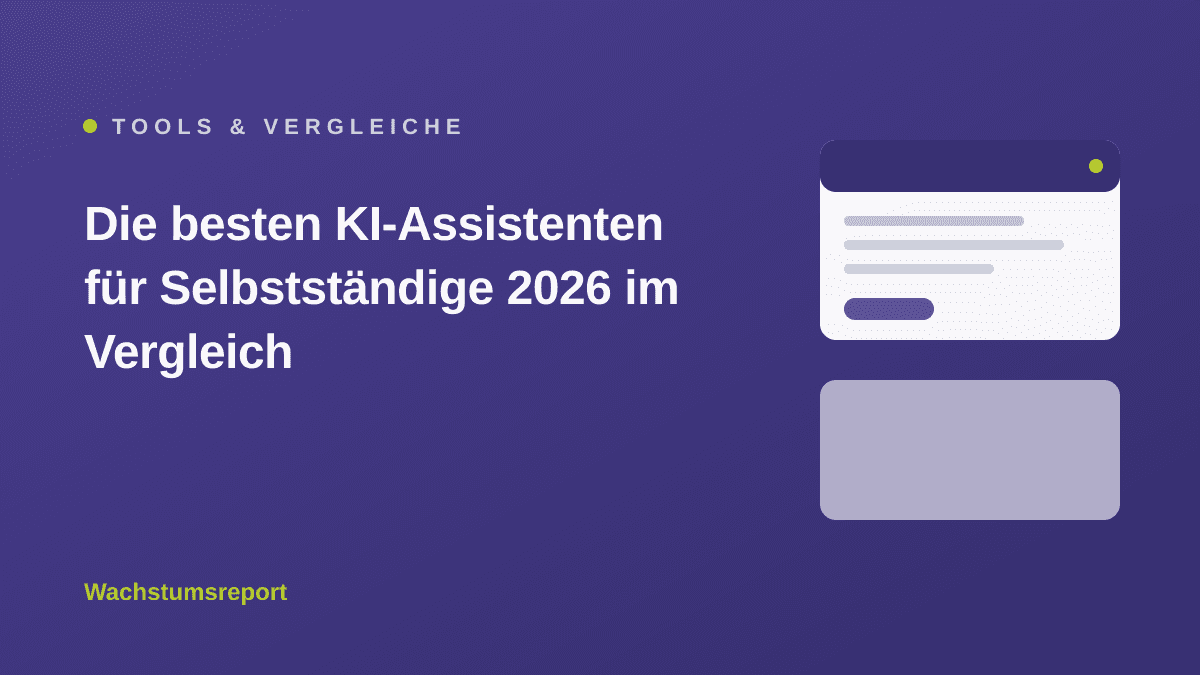 Illustration in der Magazin-Palette des Wachstumsreport zum Artikel „Die besten KI-Assistenten für Selbstständige 2026 im Vergleich"