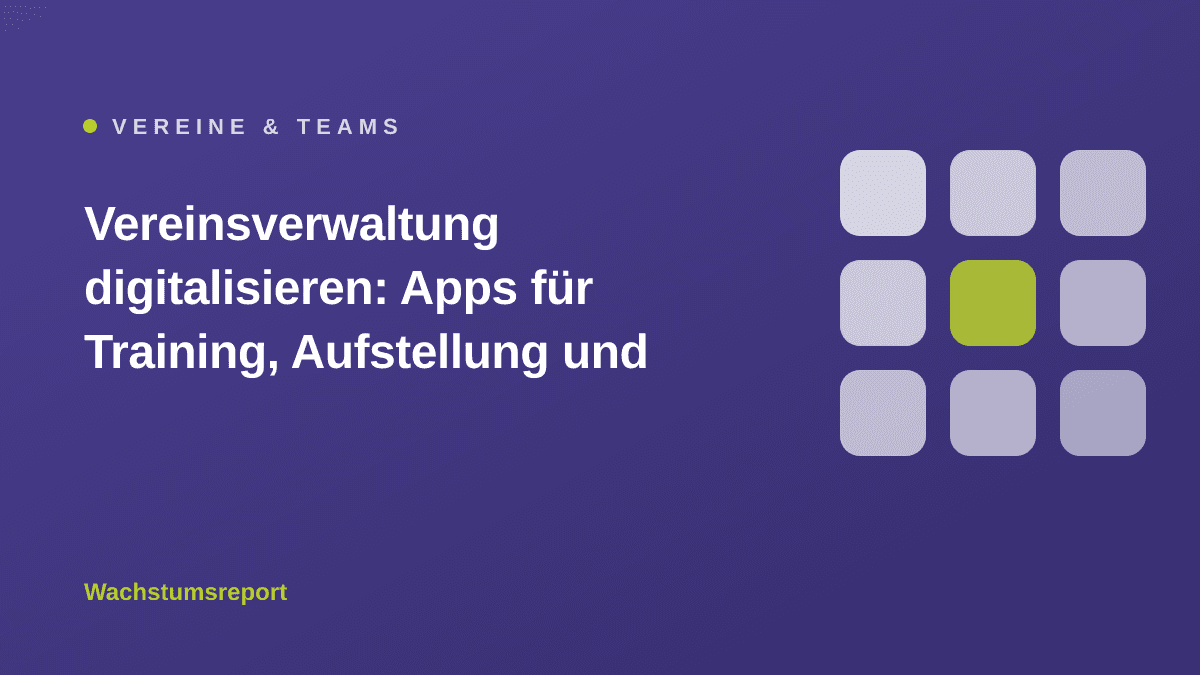 Illustration in der Magazin-Palette des Wachstumsreport zum Artikel „Vereinsverwaltung digitalisieren: Apps für Training, Aufstellung und Kommunikation im Vergleich"