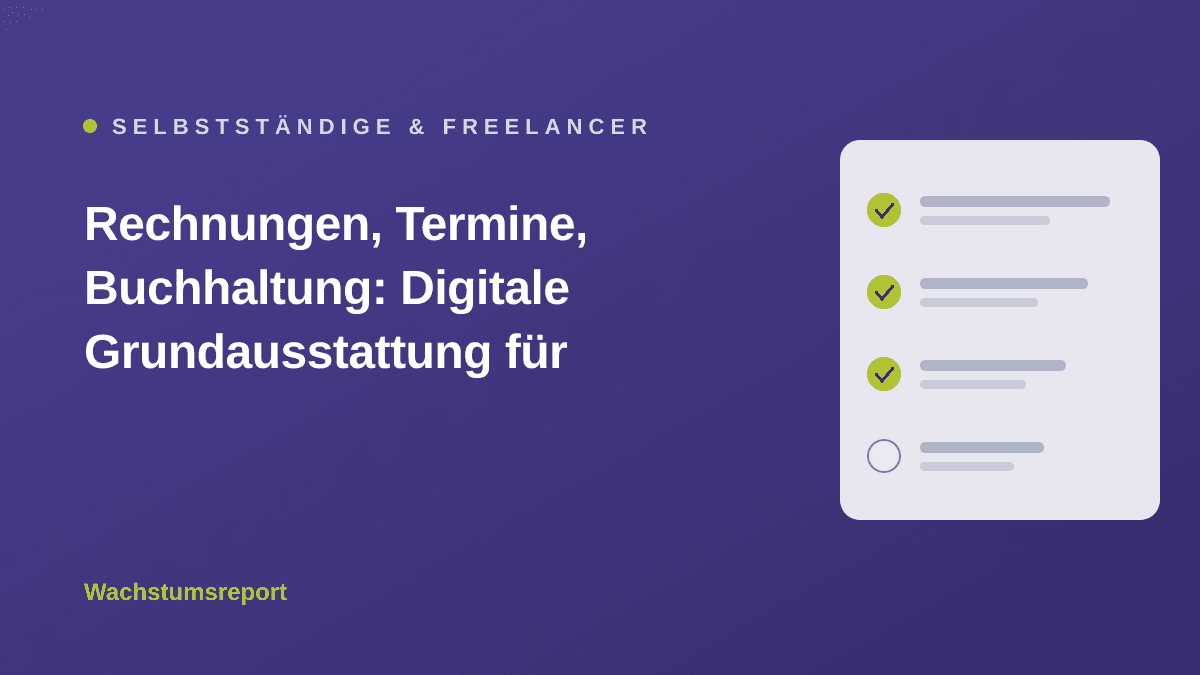 Illustration in der Magazin-Palette des Wachstumsreport zum Artikel „Rechnungen, Termine, Buchhaltung: Digitale Grundausstattung für Freelancer"